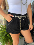 Buck Stitch Queens Shorts-Black