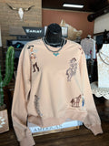 Western Motif Embroidery Sweater