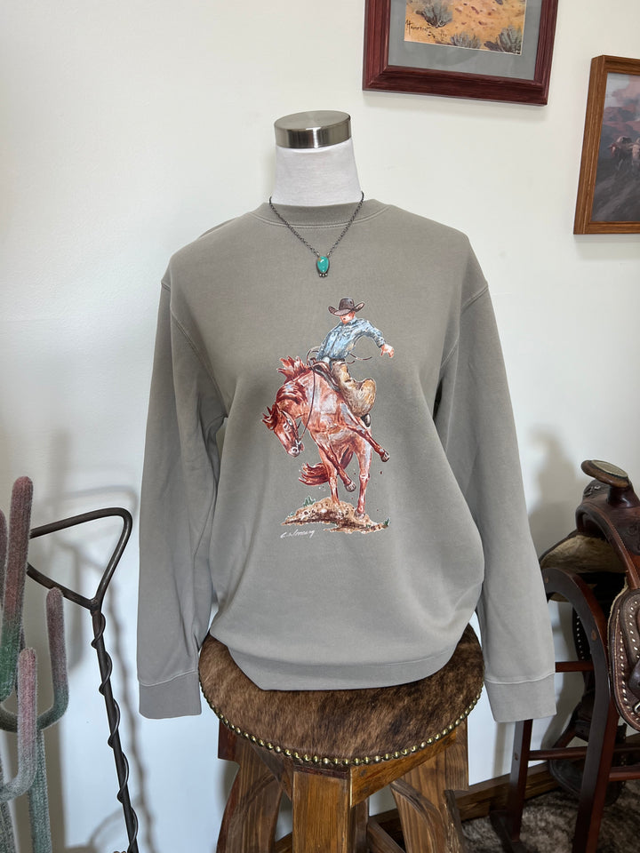 The Cowboy Crewneck-Concrete
