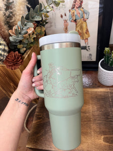 Lasso Longhorn Tumbler-Olive