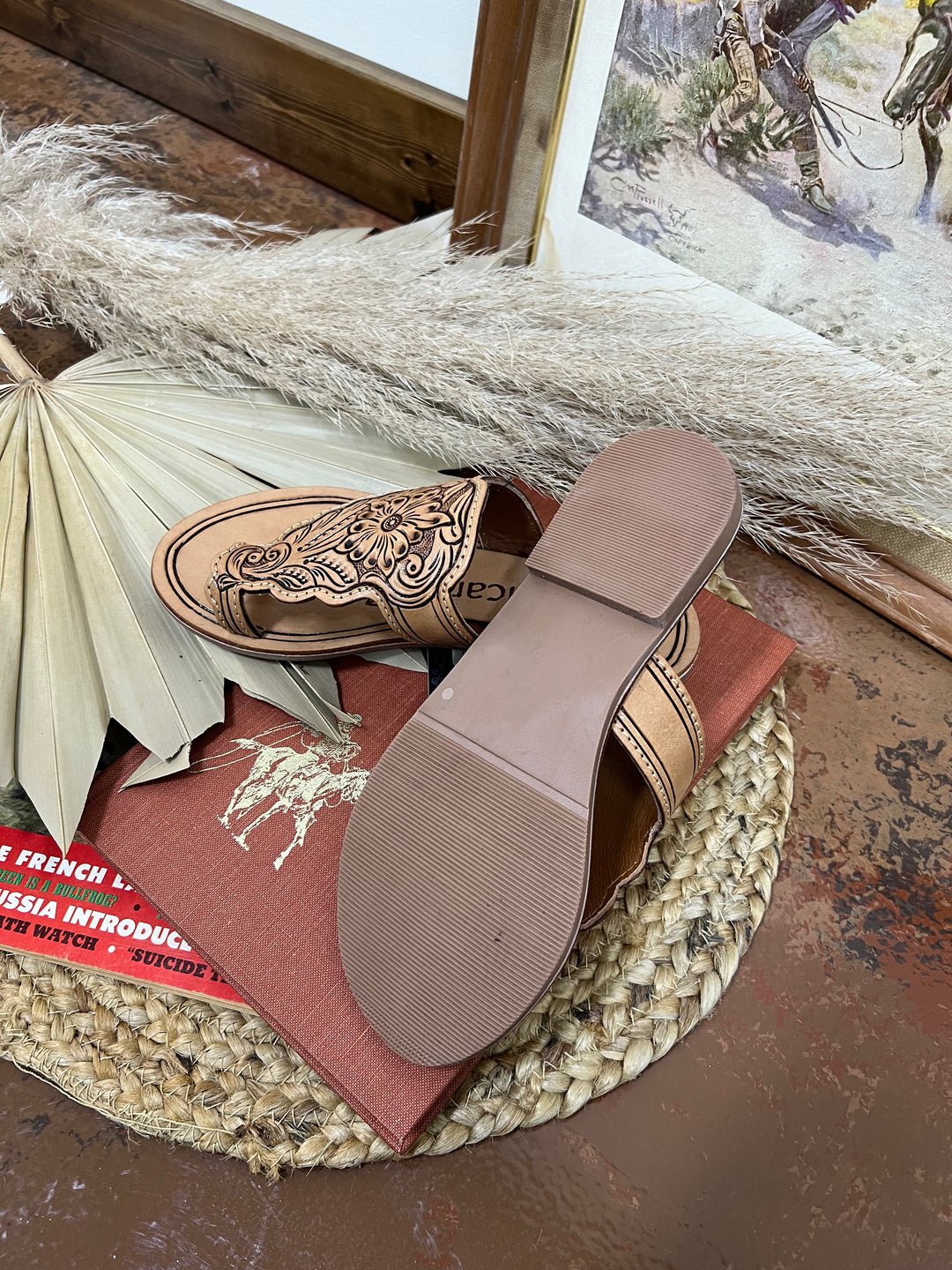The Virgil Tooled Leather Sandals
