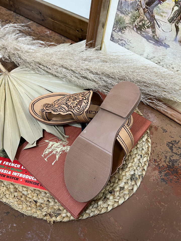 The Virgil Tooled Leather Sandals