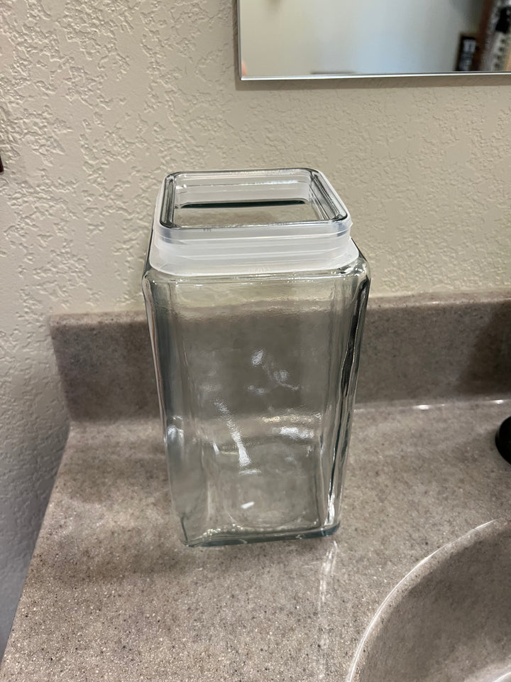 Turquoise Stamped Silver Glass Canister {3 sizes}