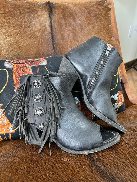 The Toscano Open Toe Liberty Black Booties Lost Creek Boutique LLC