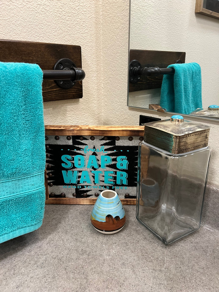 Turquoise Stamped Silver Glass Canister {3 sizes}