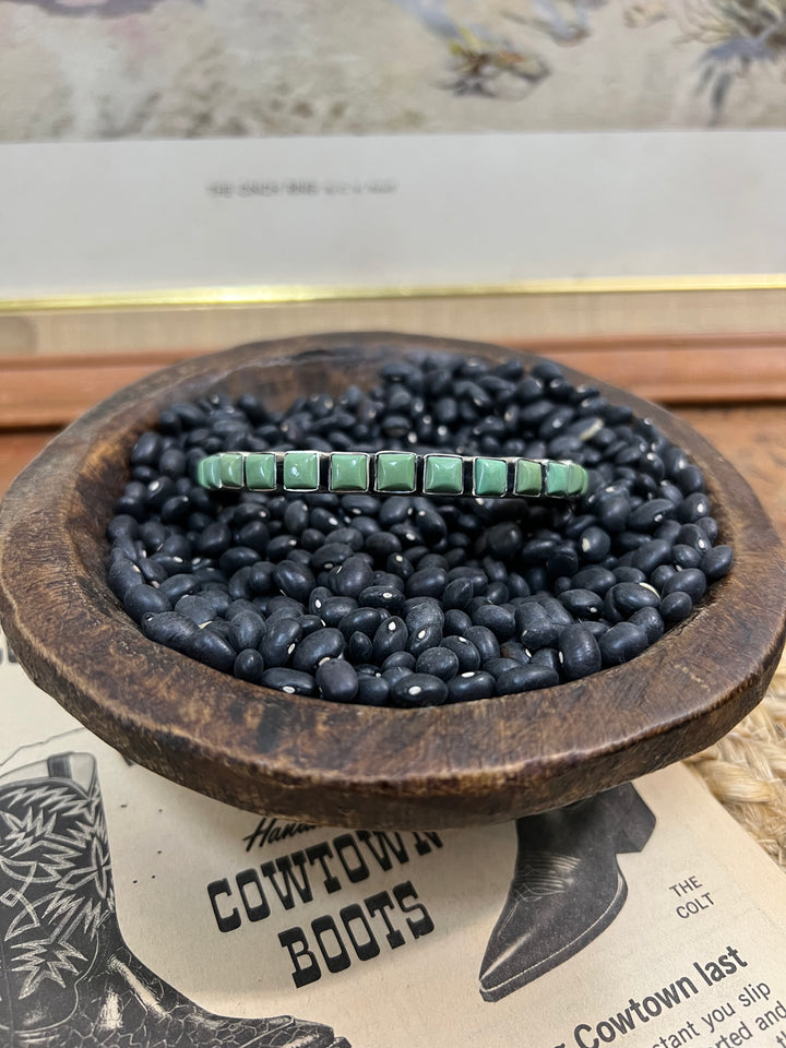 Green Square Turquoise Bangle