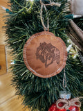 Leather Engraved Bronc Ornament