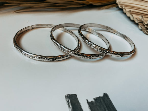 The Gump Stamped Silver Bangle